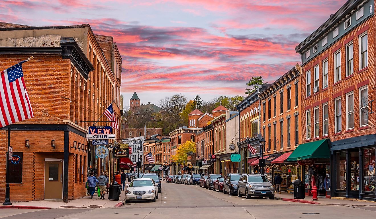 Historical Main Street in Galena, Illinois. Image credit: Nejdet Duzen / Shutterstock.com.