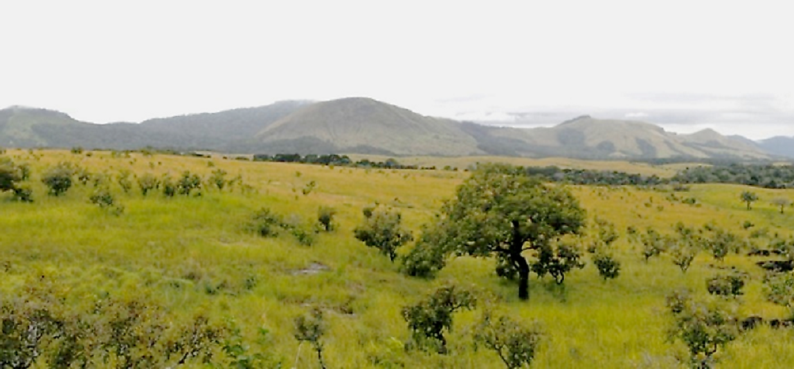 Mountains mix with savanna in the Lopé-Okanda landscapes.