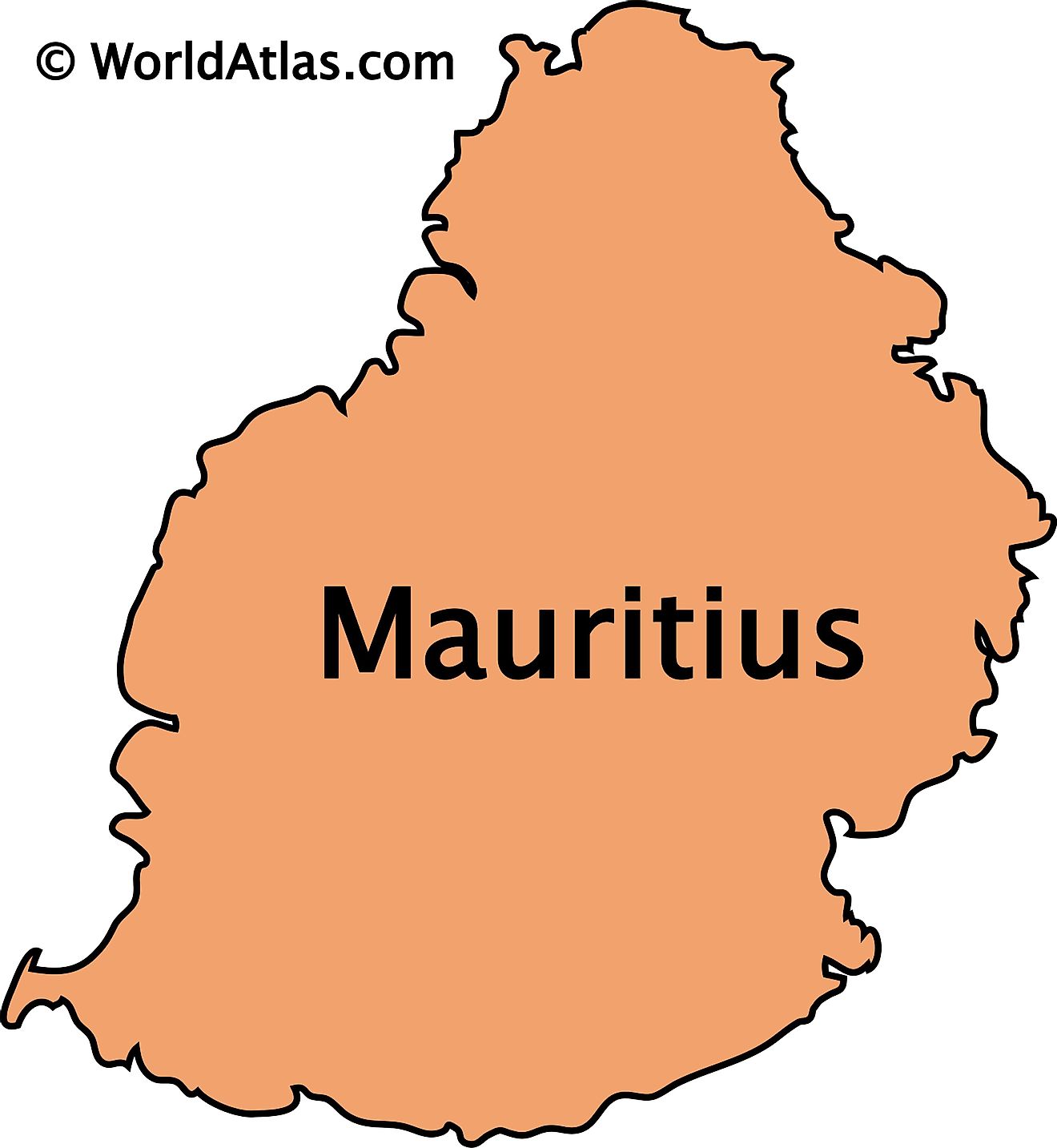 Outline Map of Mauritius
