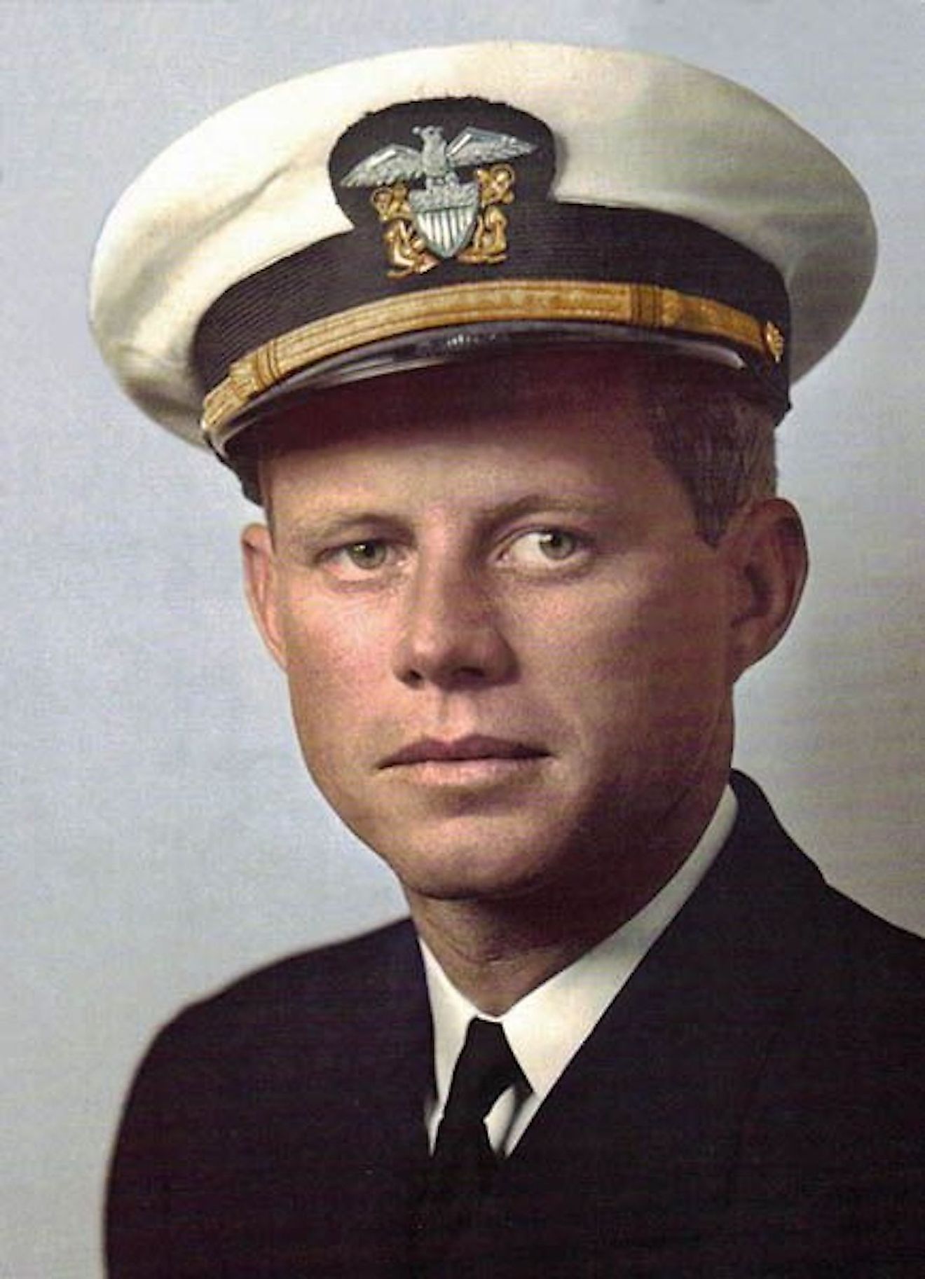 John F. Kennedy joined the Naval Reserve in 1941. Image credit: Pinterest.com