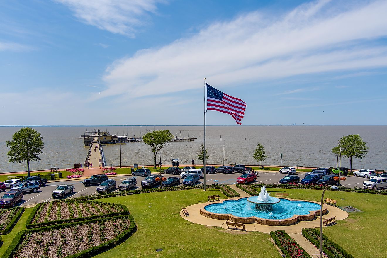 Aerial view of Fairhope, Alabama.