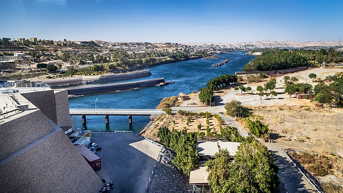 Egypt's Aswan High Dam is an embankment dam across the Nile River. 