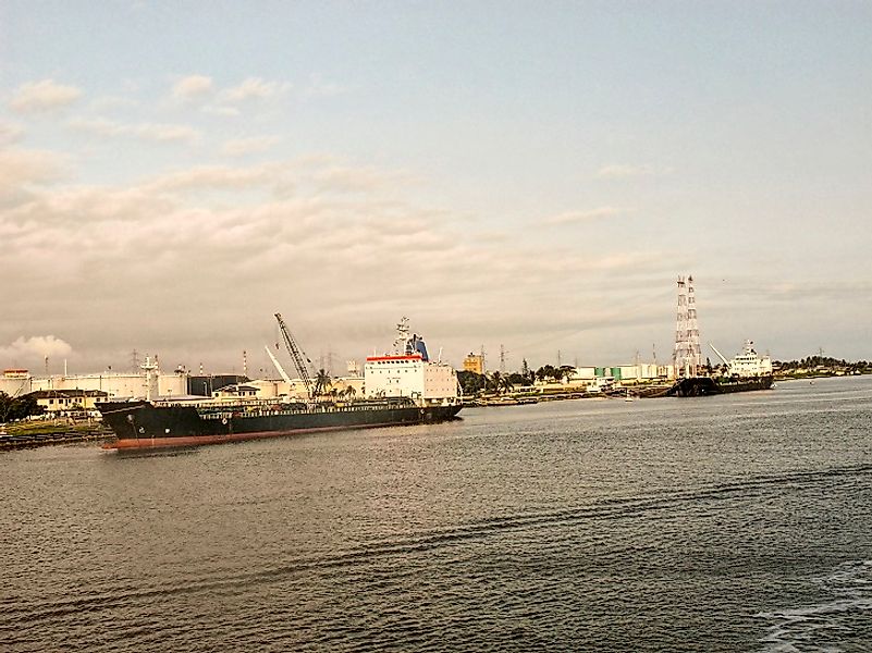 Boats in Abidjan Harbor.