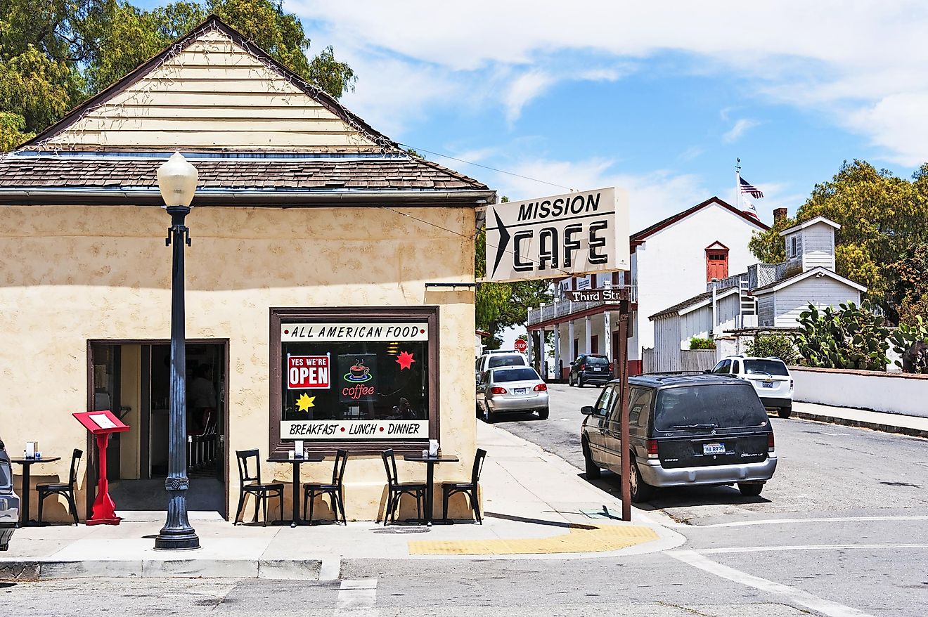 The Mission Cafe in San Juan Bautista, California, via jmoor17 / iStock.com