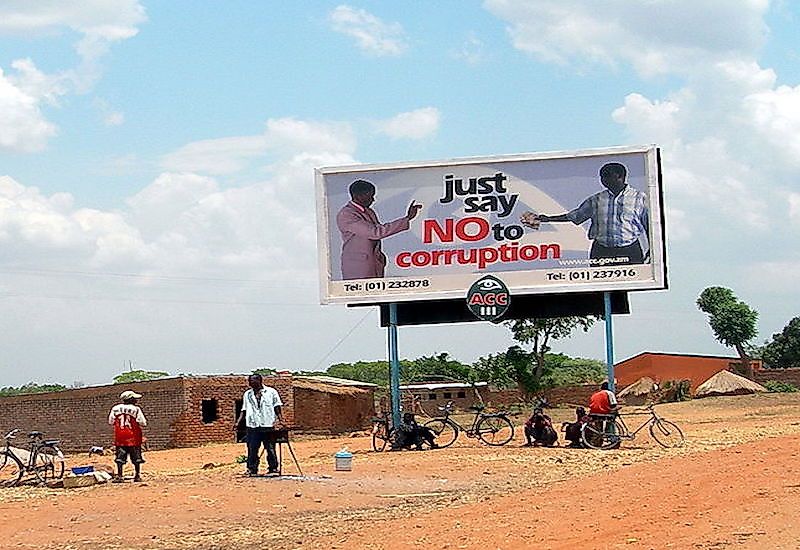 A campaign against bribery and corruption in Zambia.