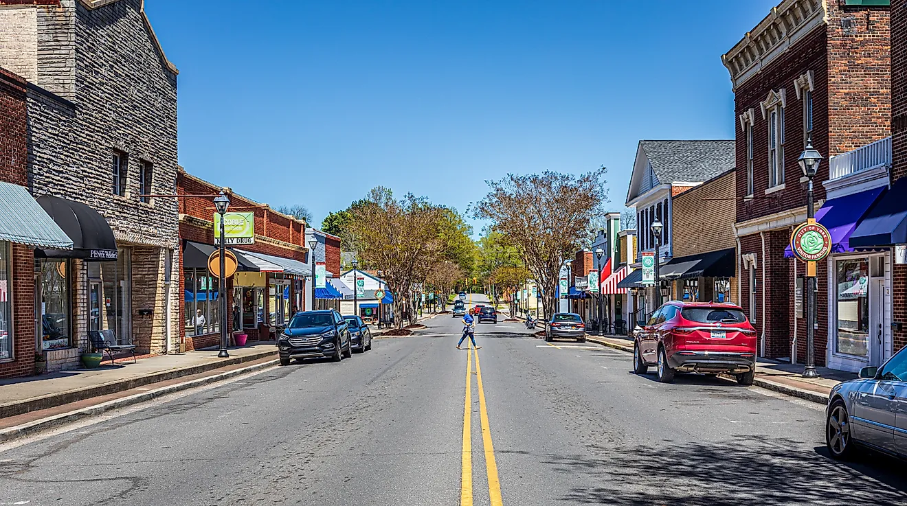 North Congress Street in York, South Carolina. Editorial credit: Nolichuckyjake / Shutterstock.com.