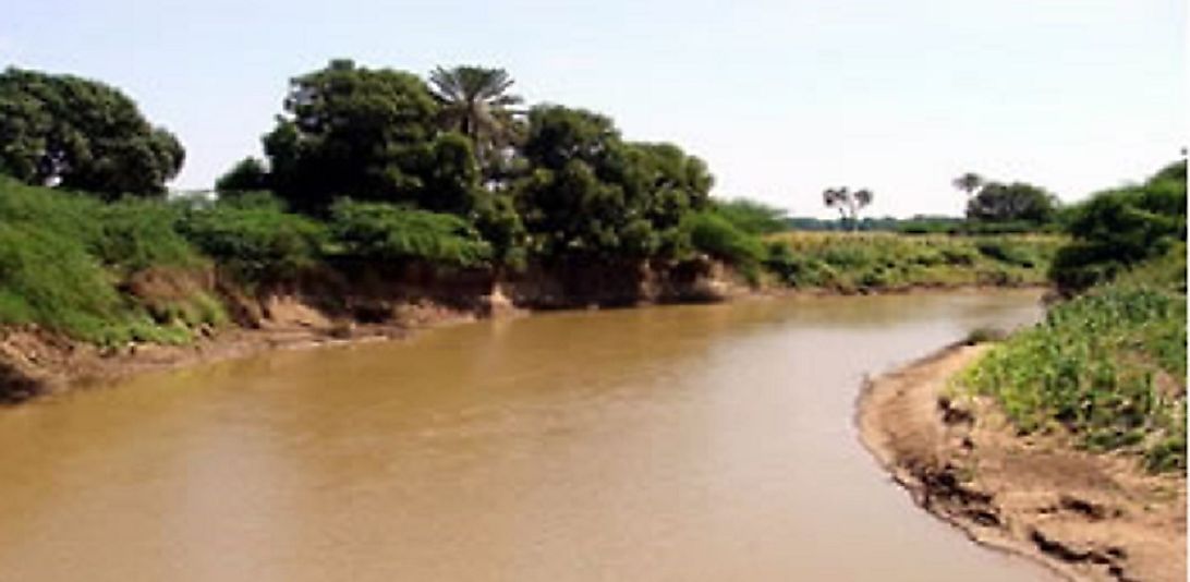 A section of the Shebelle River inland from Mogadishu.