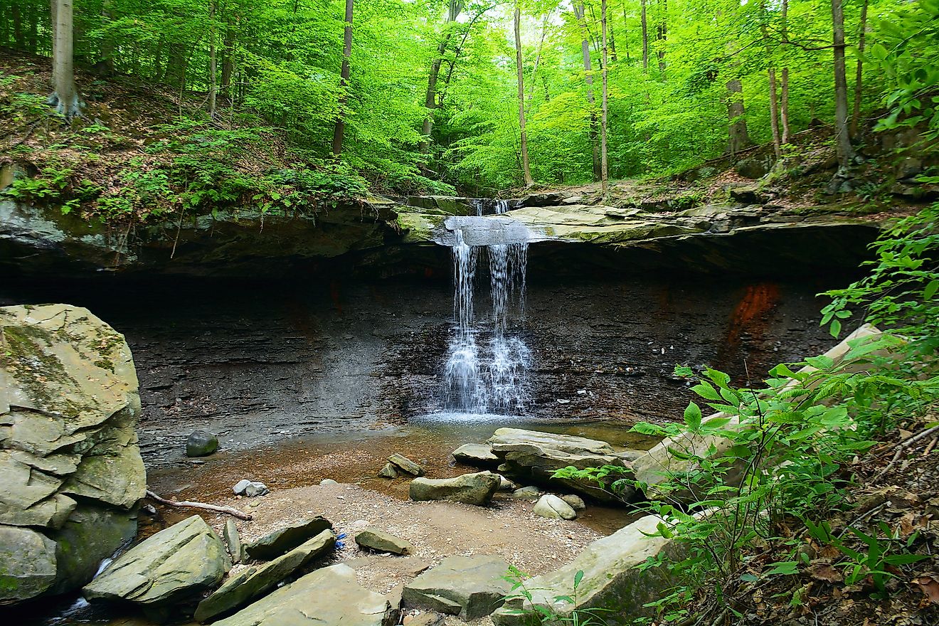 Blue Hen Falls, located in Cuyahoga Valley National Park