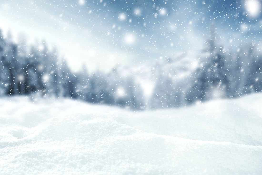 Snowflakes are formed in the atmosphere, and then gravity takes over causing the snowflakes to fall to the ground. 