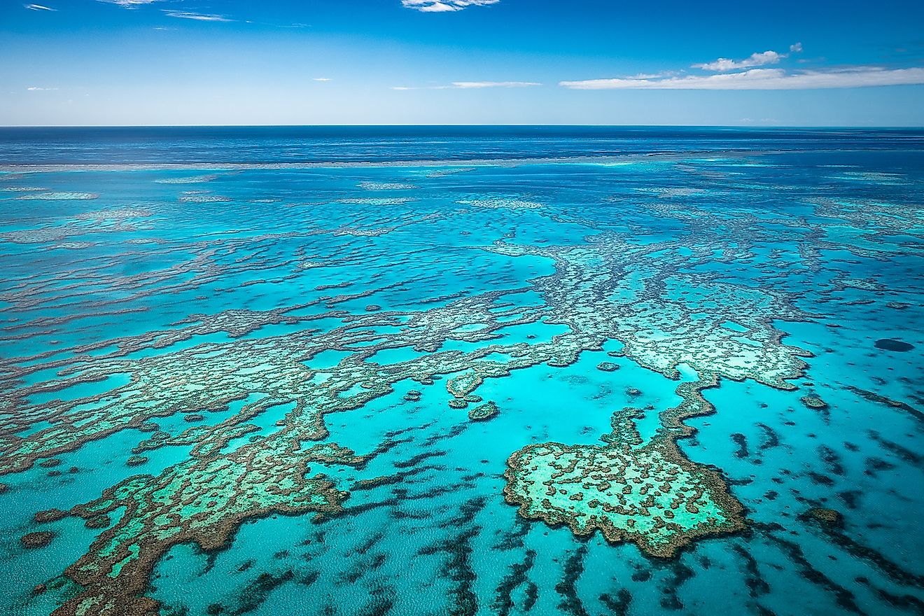 Aerial view of the Great Barrier Reef