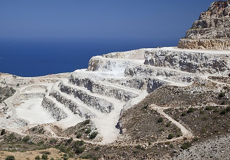 A French gypsum quarry along the Mediterranean coastline used to source Calcium Sulfate to make Pastel Chalk.