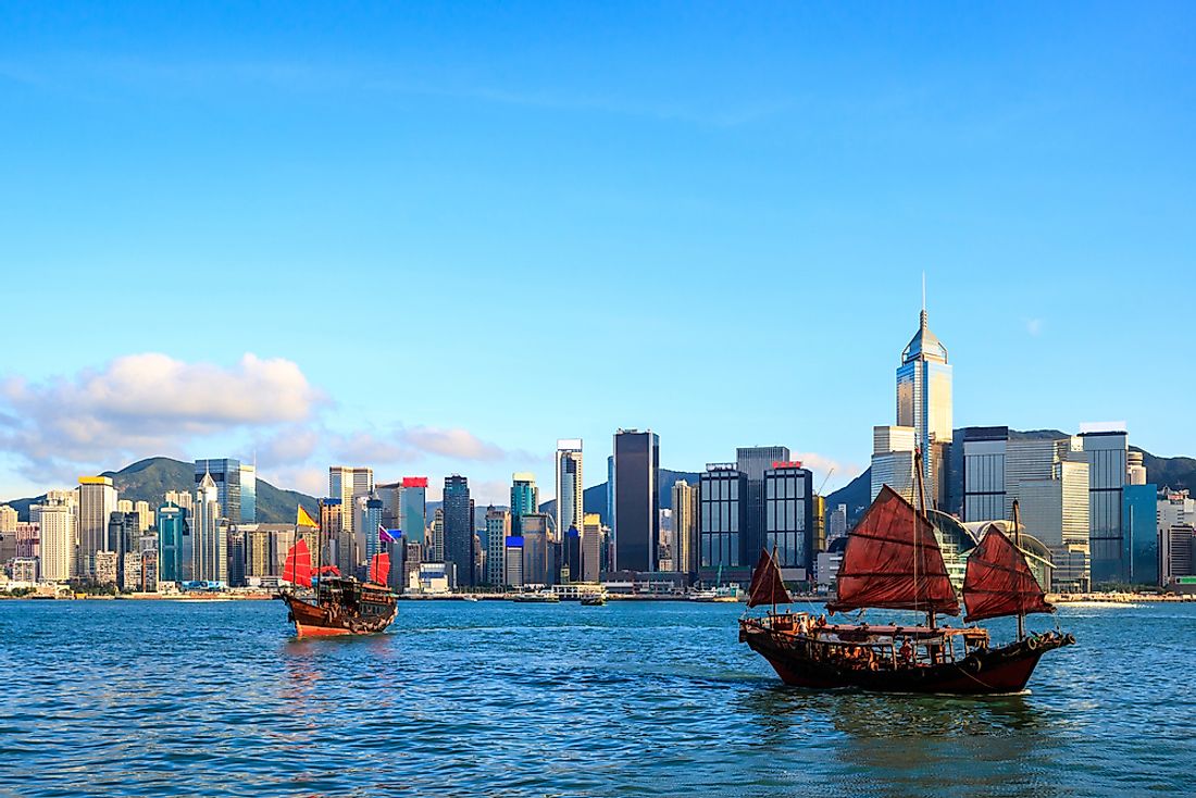 A view of the skyline of Hong Kong. 