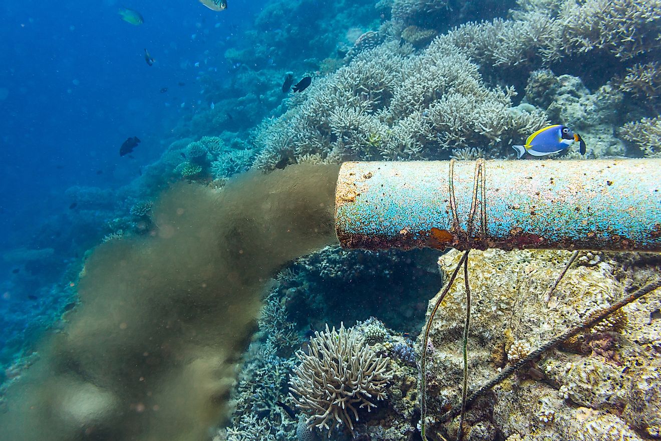 An underwater sewer pipe dumping waste into the ocean. Image credit: stockphoto-graf/Shutterstock.com