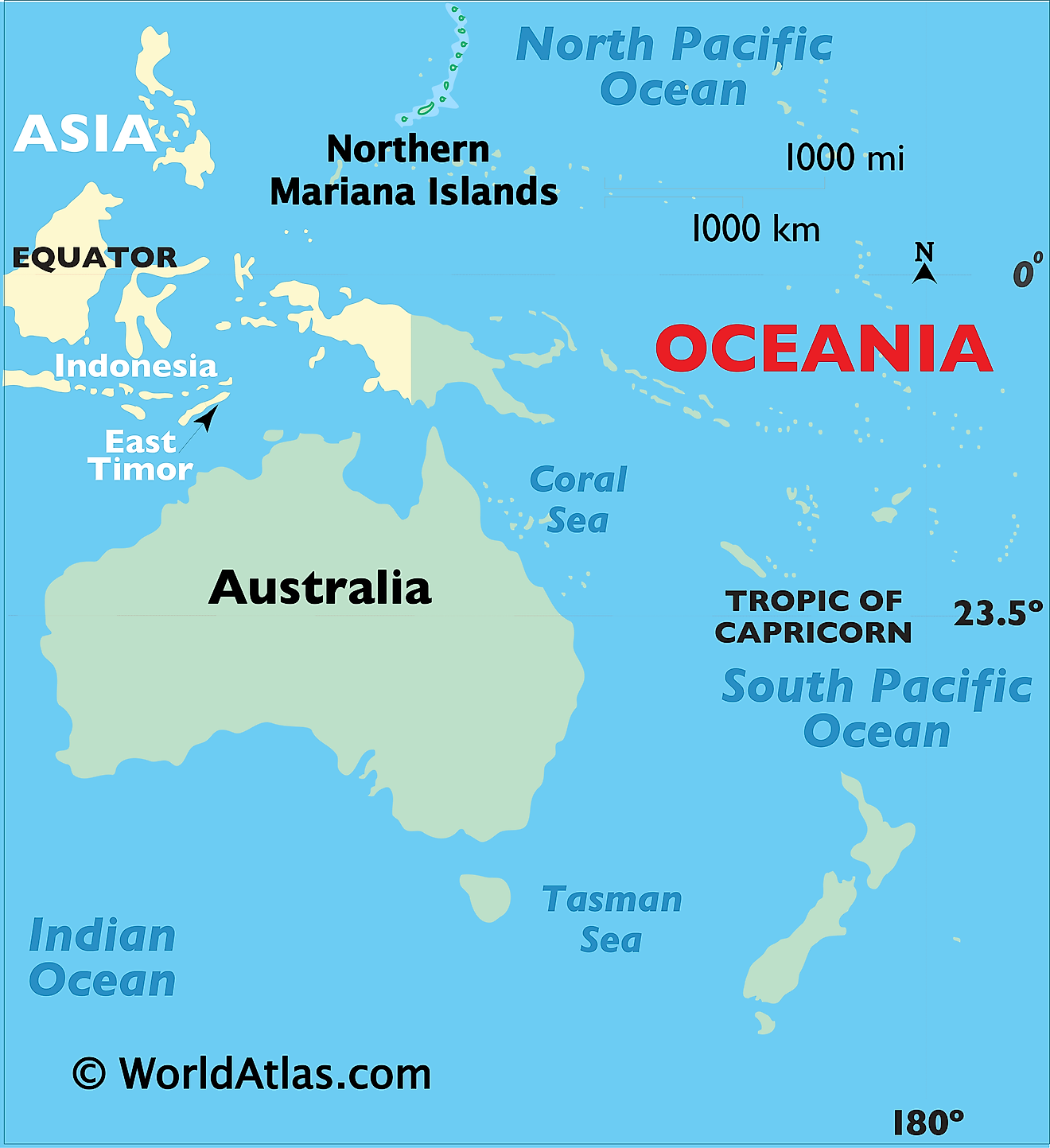Map showing location of Northern Mariana Islands in the world.