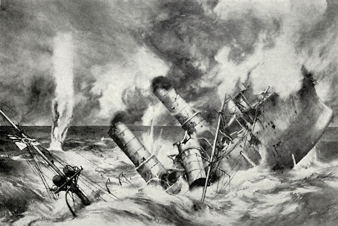 The Battle of Jutland of World War I was one of the largest naval battles in history. 
