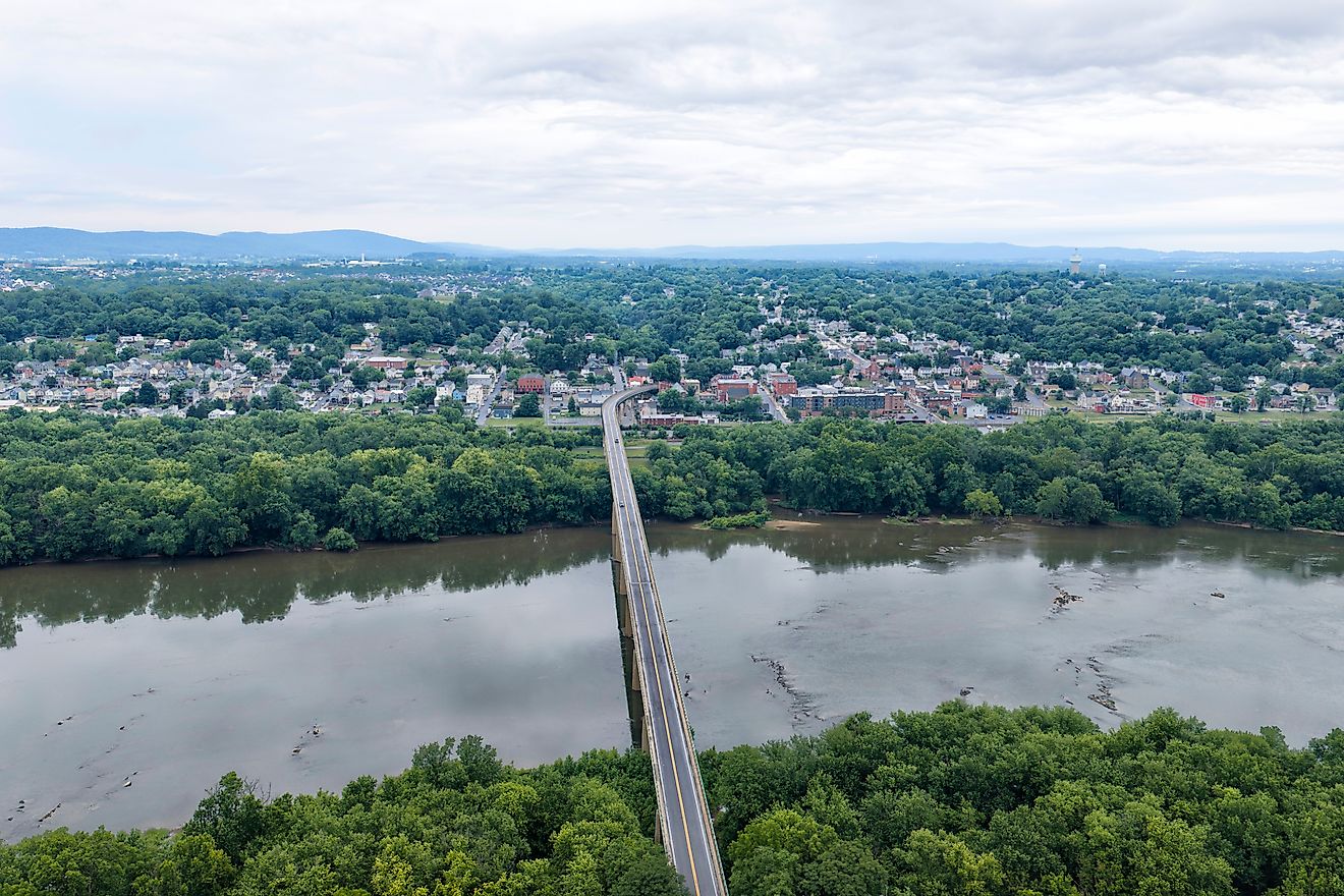 Aerial view of Brunswick, Maryland.