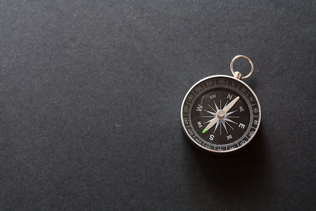 A compass showing magnetic north. 