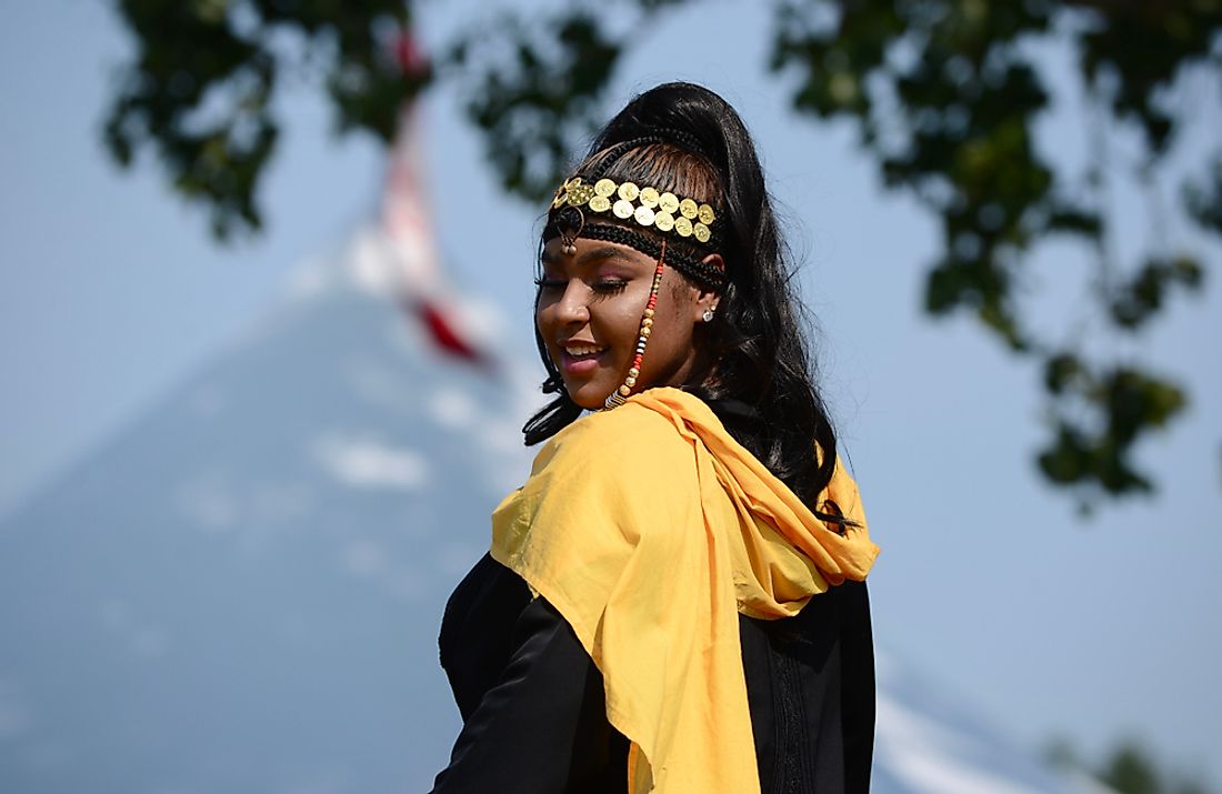 A dancer performs a traditional Somali dance at a festival in Canada. Editorial credit: Angela Ostafichuk / Shutterstock.com. 