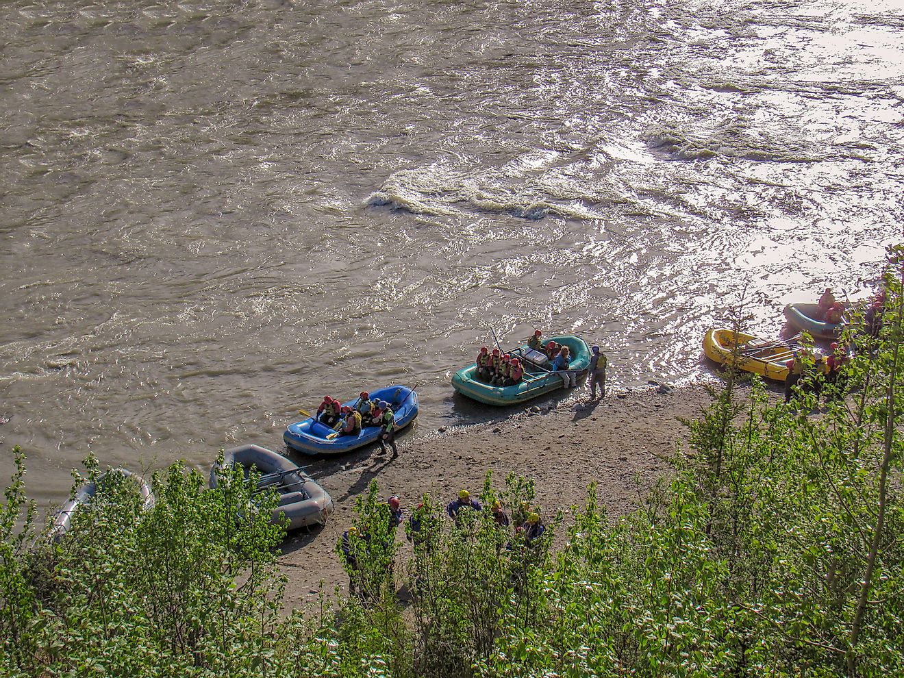  Tourists rafting on the Nenana river, near Denali Park, Alaska. Image credit: Rosamar/Shutterstock.com