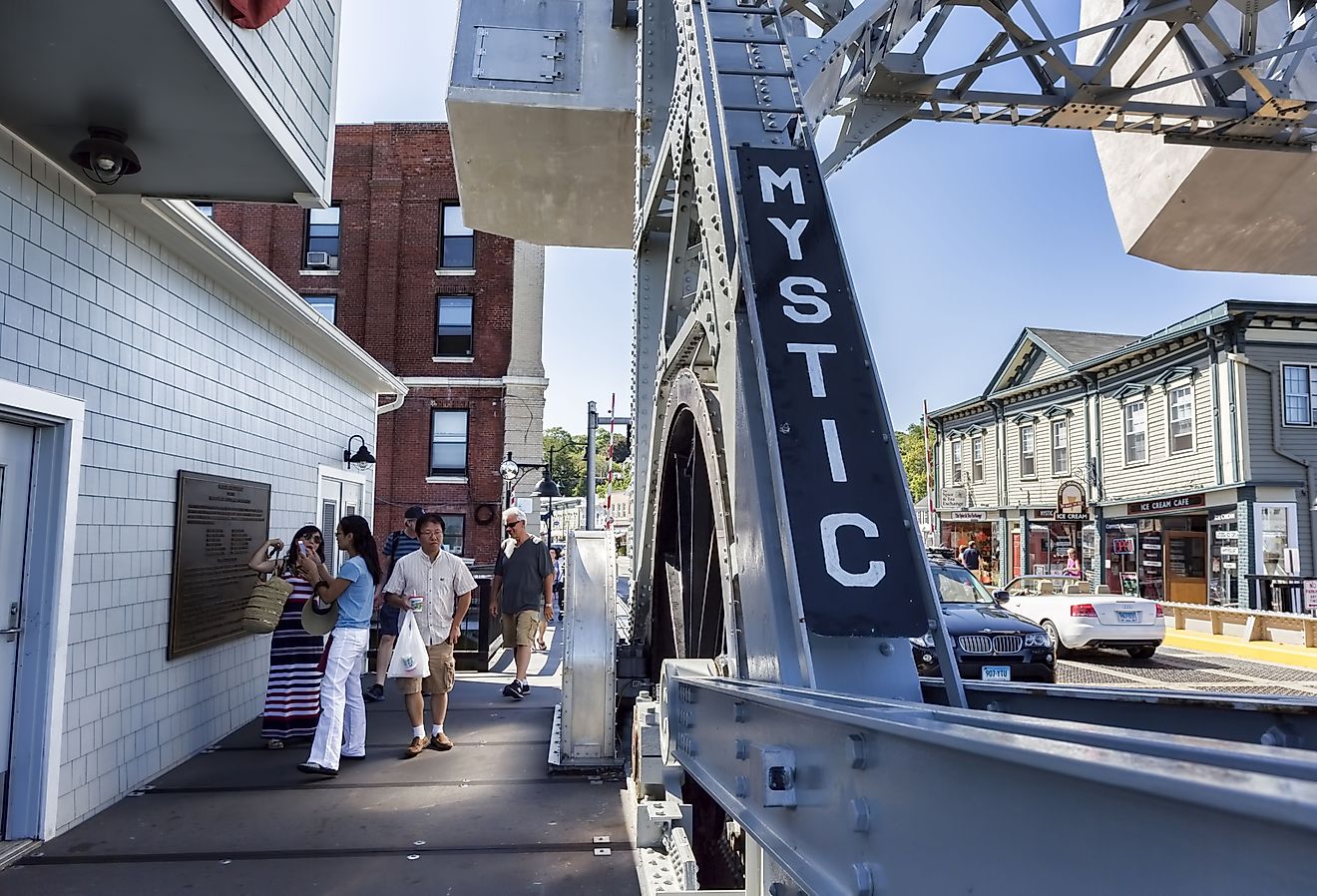 The Mystic bascule bridge spans the Mystic river, in Mystic, Connecticut. Image credit Paul Latham via Shutterstock