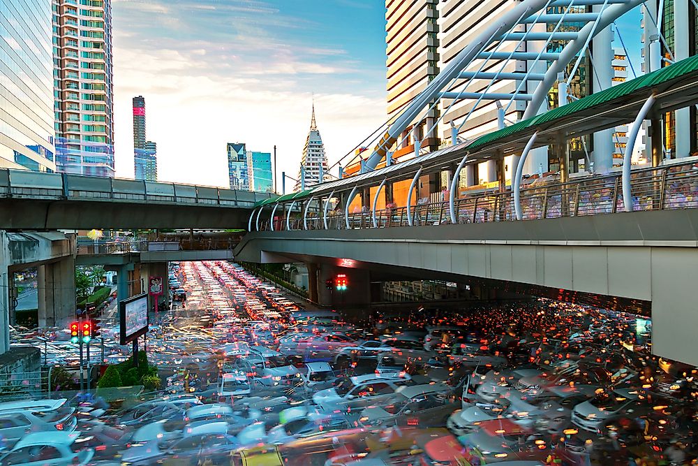 Traffic in Bangkok is all a blur.