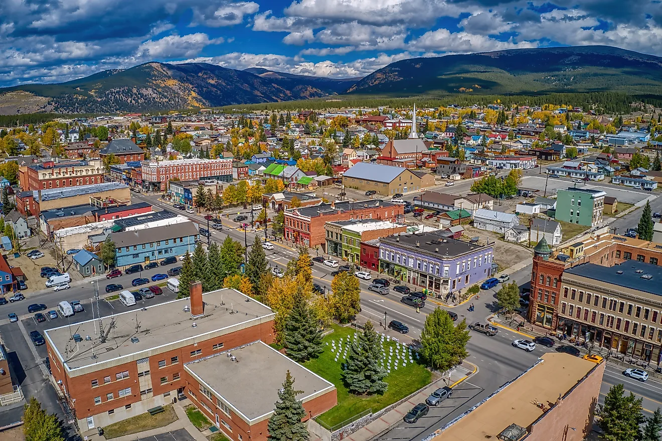 Aerial view of Leadville, Colorado.