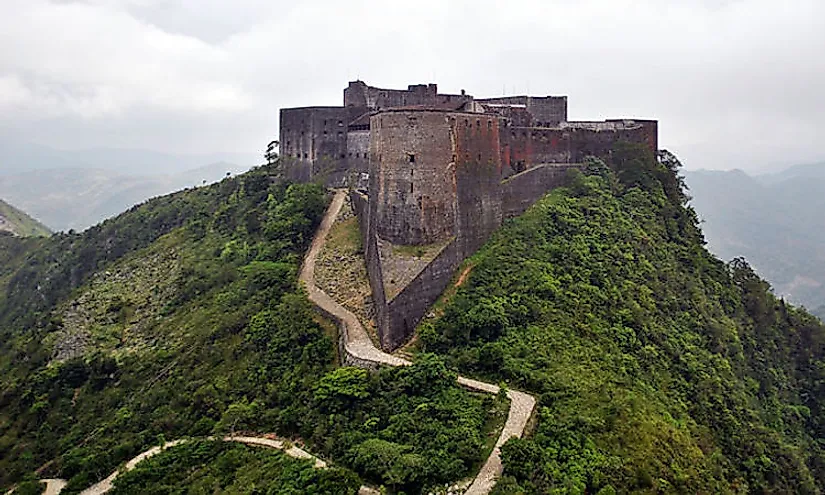 The Citadelle Laferriere is a large fortress on the mountaintop of Mount Bonnet a L’Eveque in Haiti.