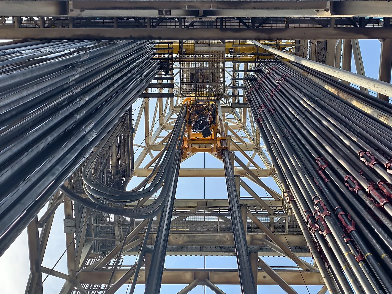 Top drive system (TDS) is a motorized unit suspended from the derrick to rotate the drill string, revolutionizing drilling by enabling faster, safer operations by replacing the traditional rotary table and Kelly system.