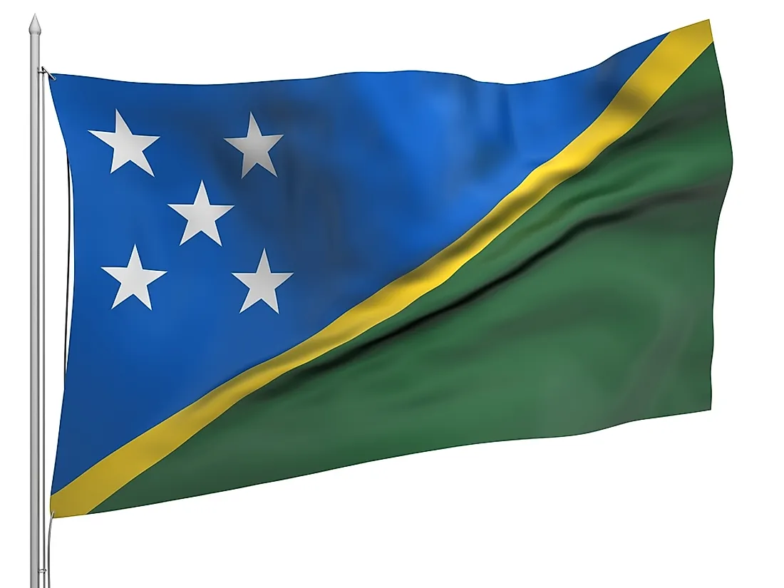 The flag of Solomon Islands.