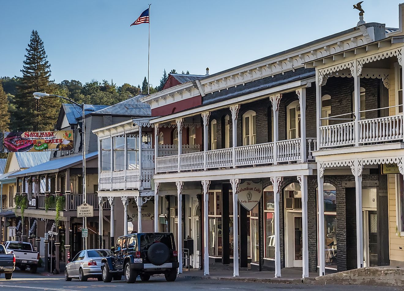 historic buildings in Sutter Creek, California, Editorial credit: Marc Venema / Shutterstock.com