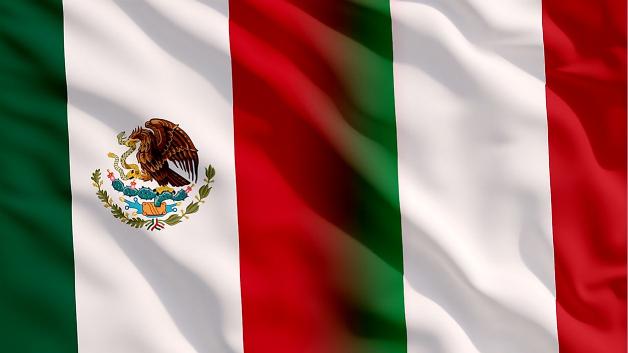The flag of Mexico, left, and the flag of Italy. 