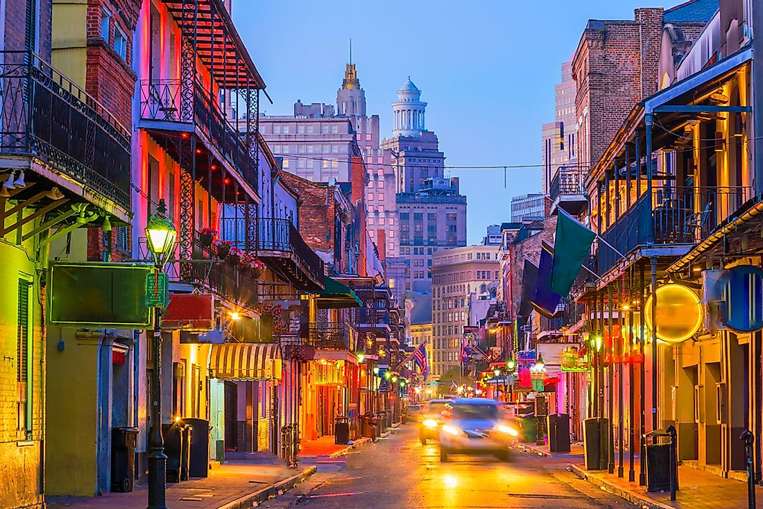 The French Quarter of New Orleans, USA. 