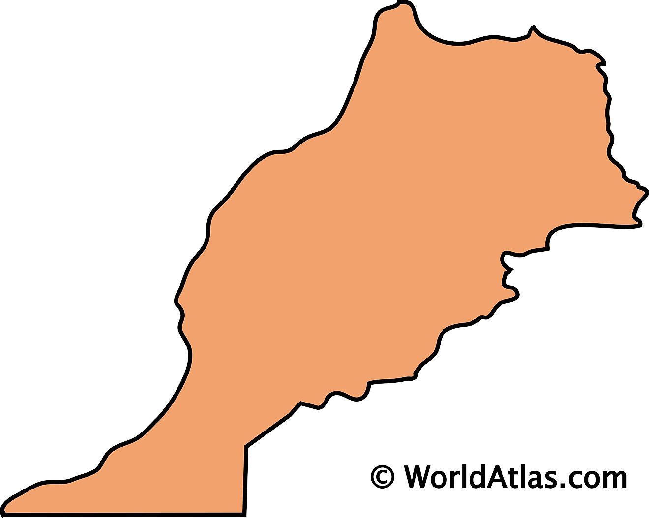 Outline Map of Morocco