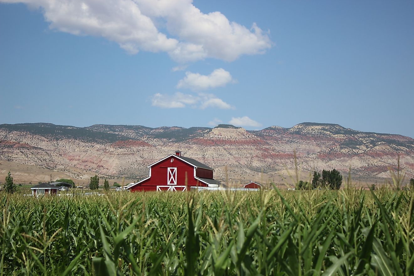 Red barn in Richfield, Utah.