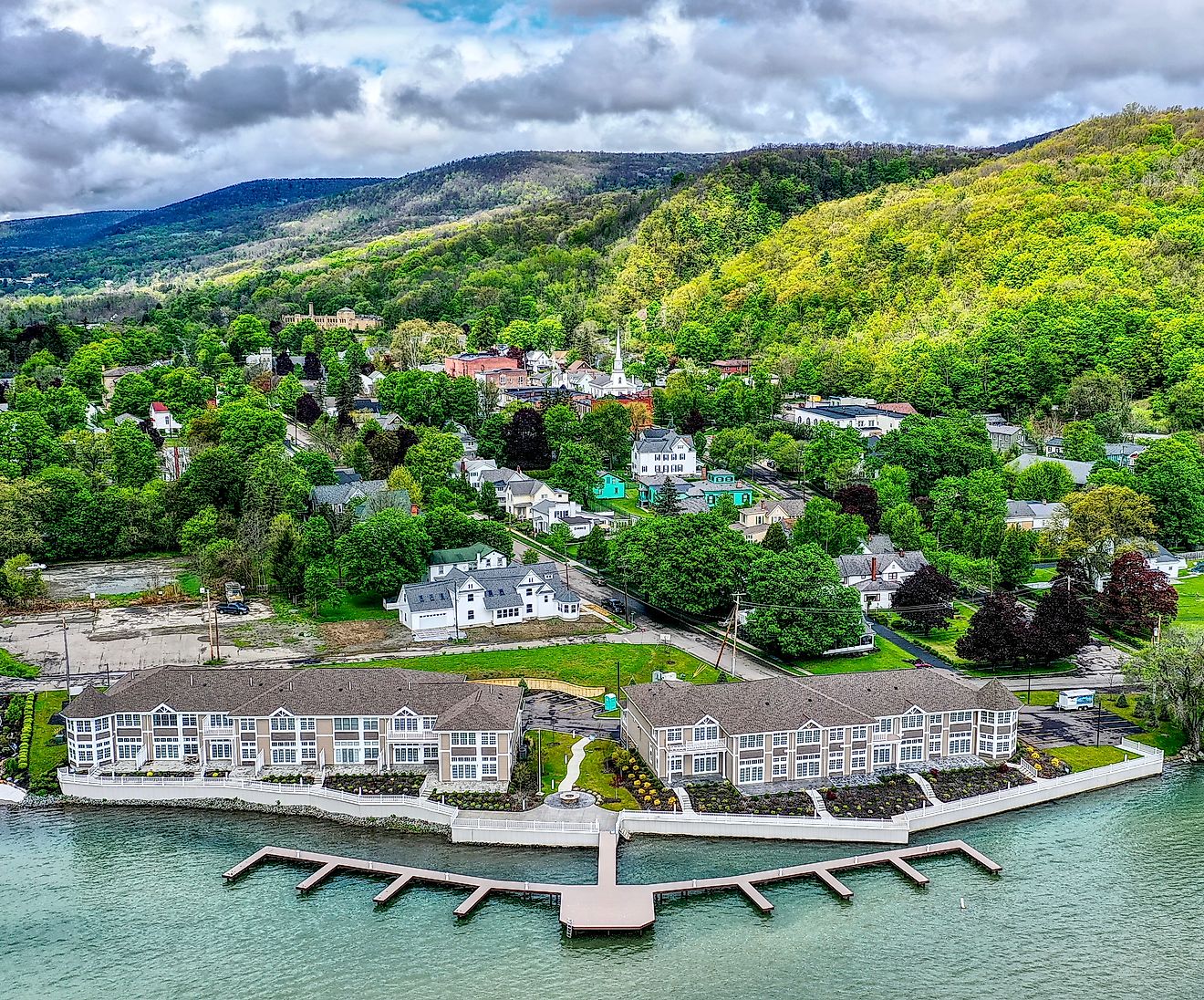 Aerial view of Hammondsport, New York. Editorial credit: Ak1047 - Own work, CC BY-SA 4.0, via Wikimedia Commons