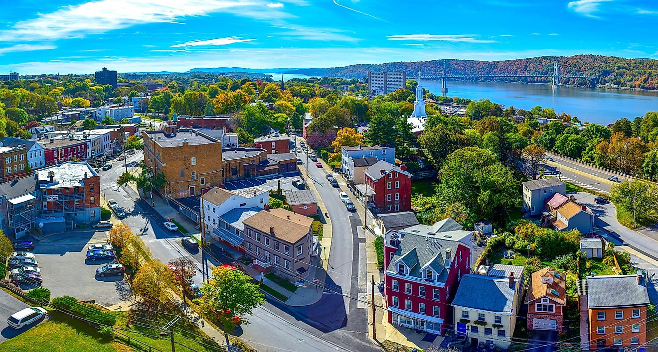 Aerial view of Poughkeepsie, New York.