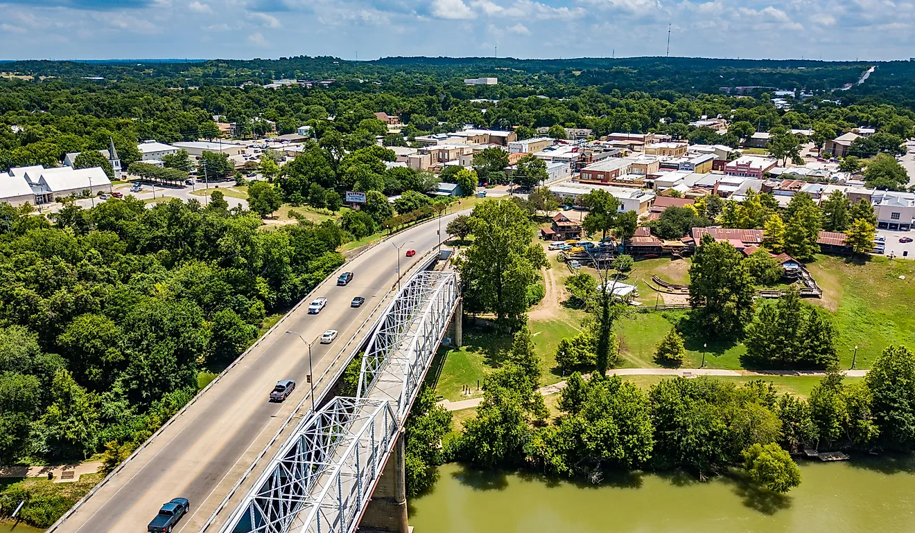 Aerial view of Bastrop in Texas.