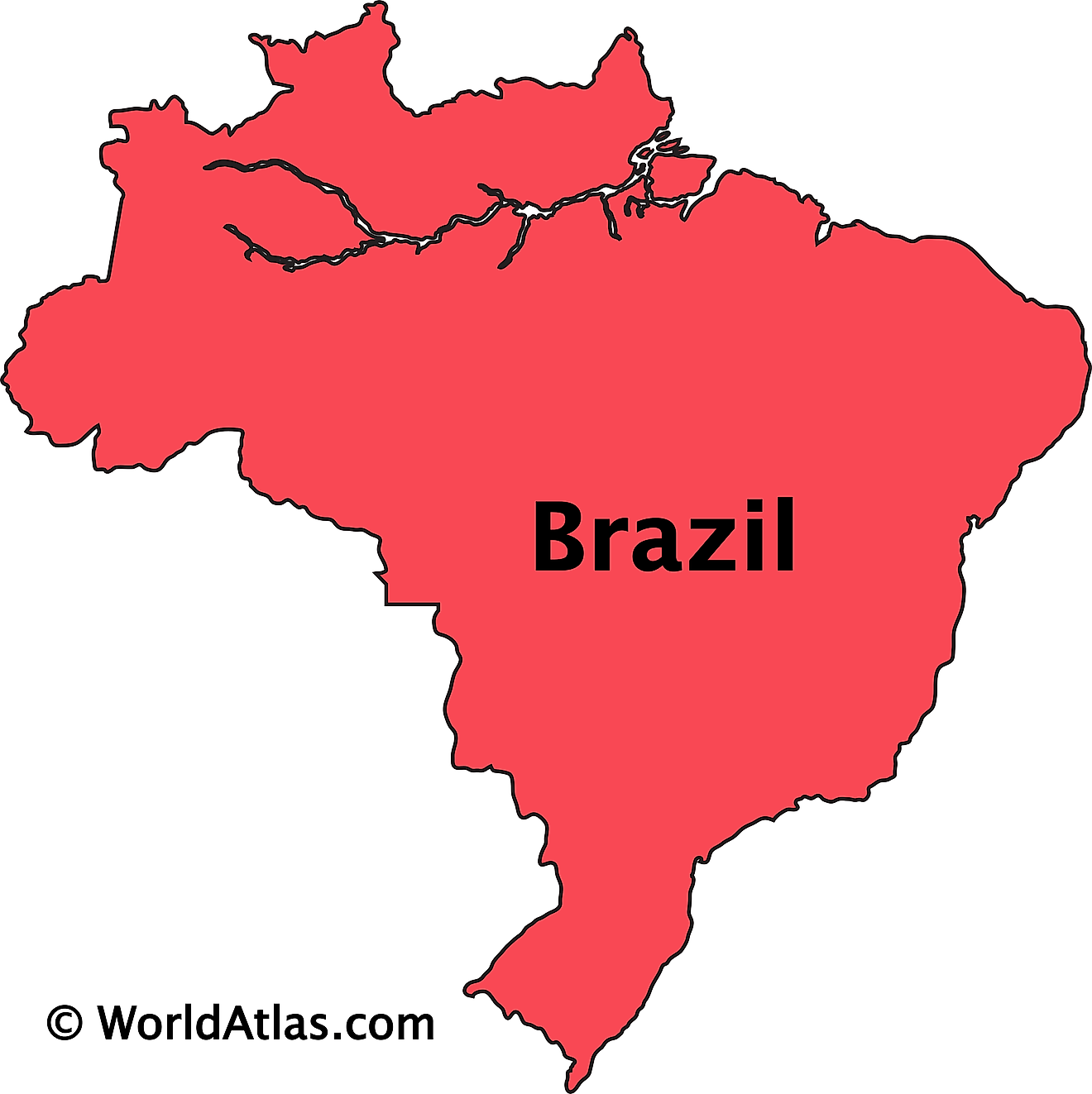 Outline Map of Brazil