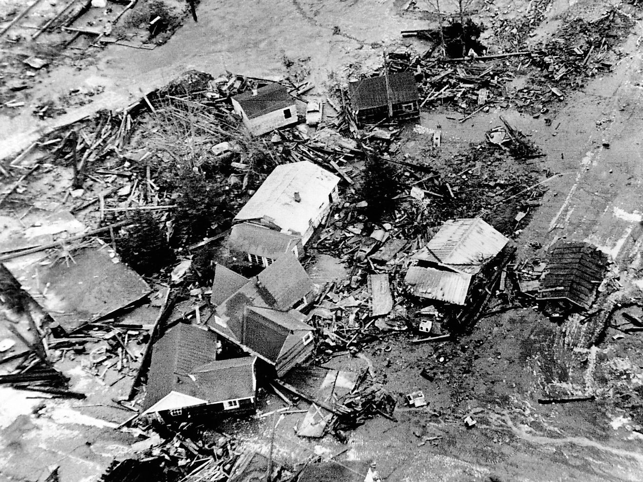 Aftermath of the 1965 Alaska earthquake. 
