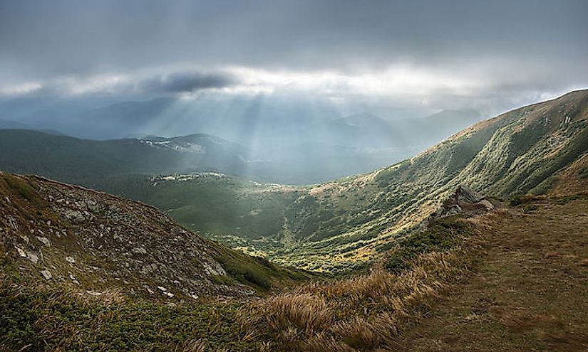 View of Carpathian National Park in Turkey from Hoverla.