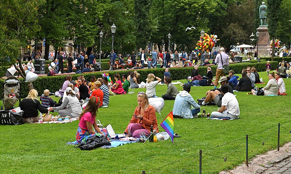 Helsinki, Finland picnics after Helsinki Pride