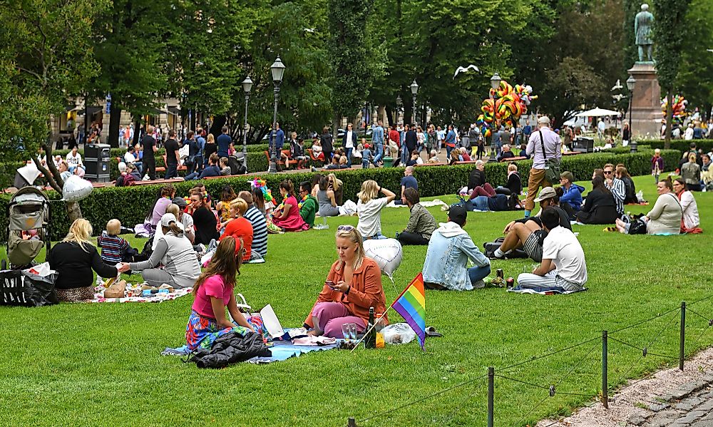 Helsinki, Finland picnics after Helsinki Pride