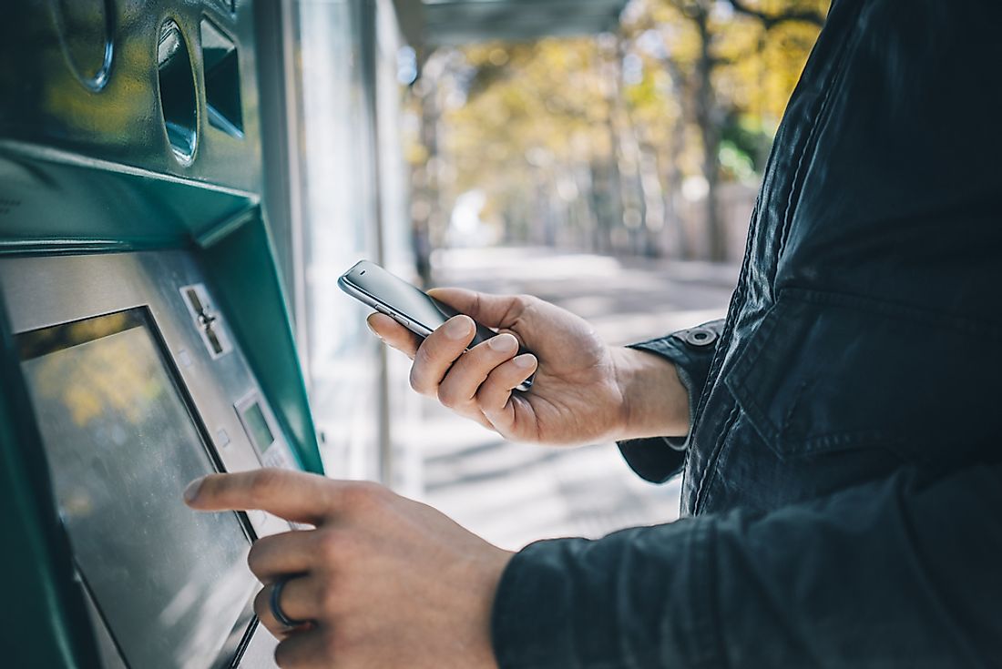 ATM machines are present in virtually every country in the world. 