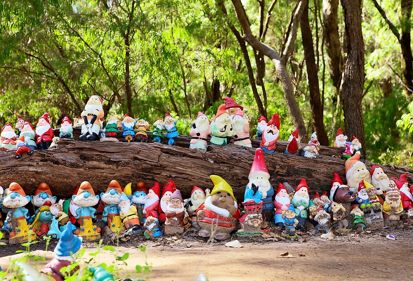 Gnomesville is a unique, quirky tourist attraction located at Wellington Mill, occupied by thousands of gnomes. Editorial credit: Kathryn Willmott / Shutterstock.com