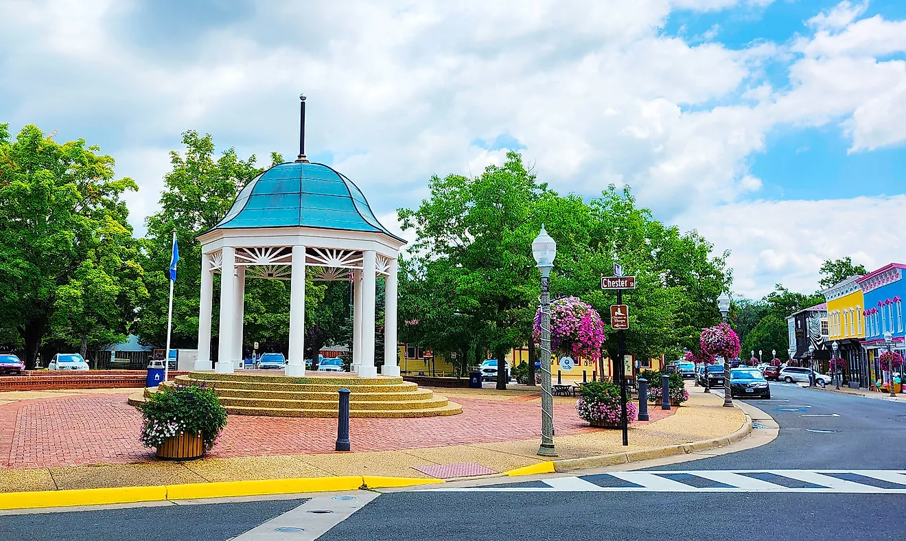 Gazebo in downtown Front Royal, Virginia. Image credit: refrina / Shutterstock.com.