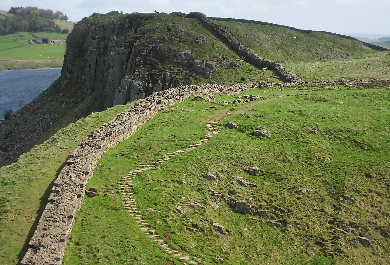Hadrian's Wall, built in Roman Britain, in what is now Northern England. Image credit Johnnie Shannon, CC BY 2.0 <https://creativecommons.org/licenses/by/2.0>, via Wikimedia Commons
