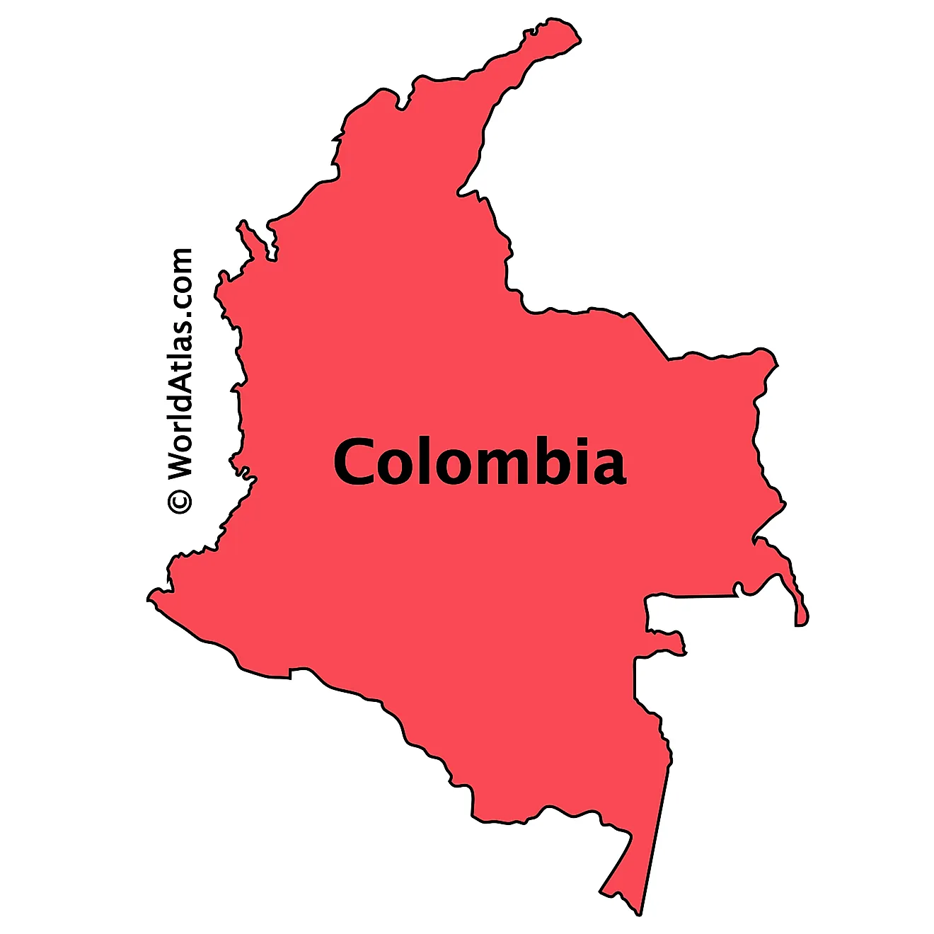 Outline Map of Colombia