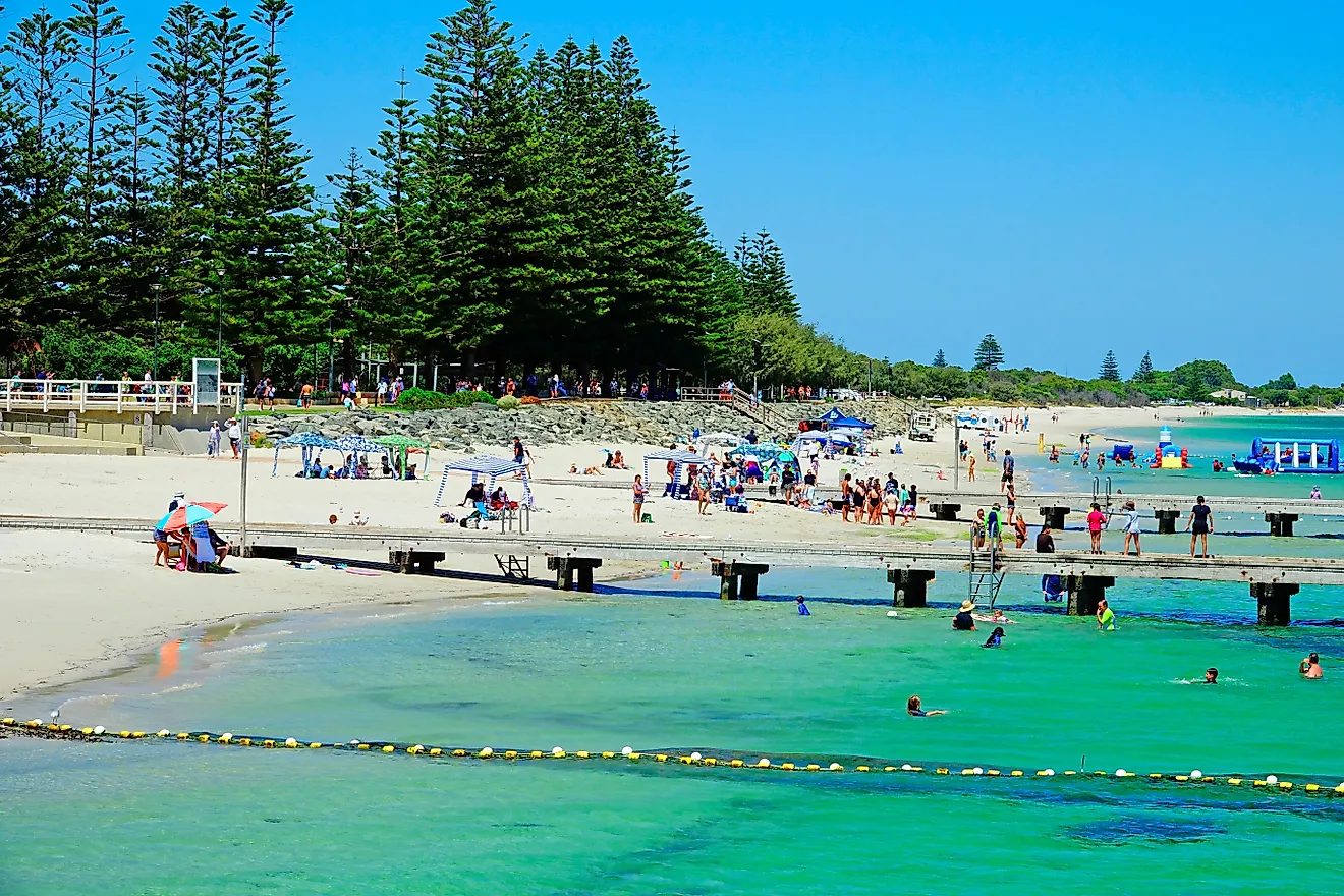Busselton Australia Beach and Foreshore Western Australia Indian Ocean. Created 01.11.2024. Editorial Photo Credit: Dennis MacDonald Shutterstock.