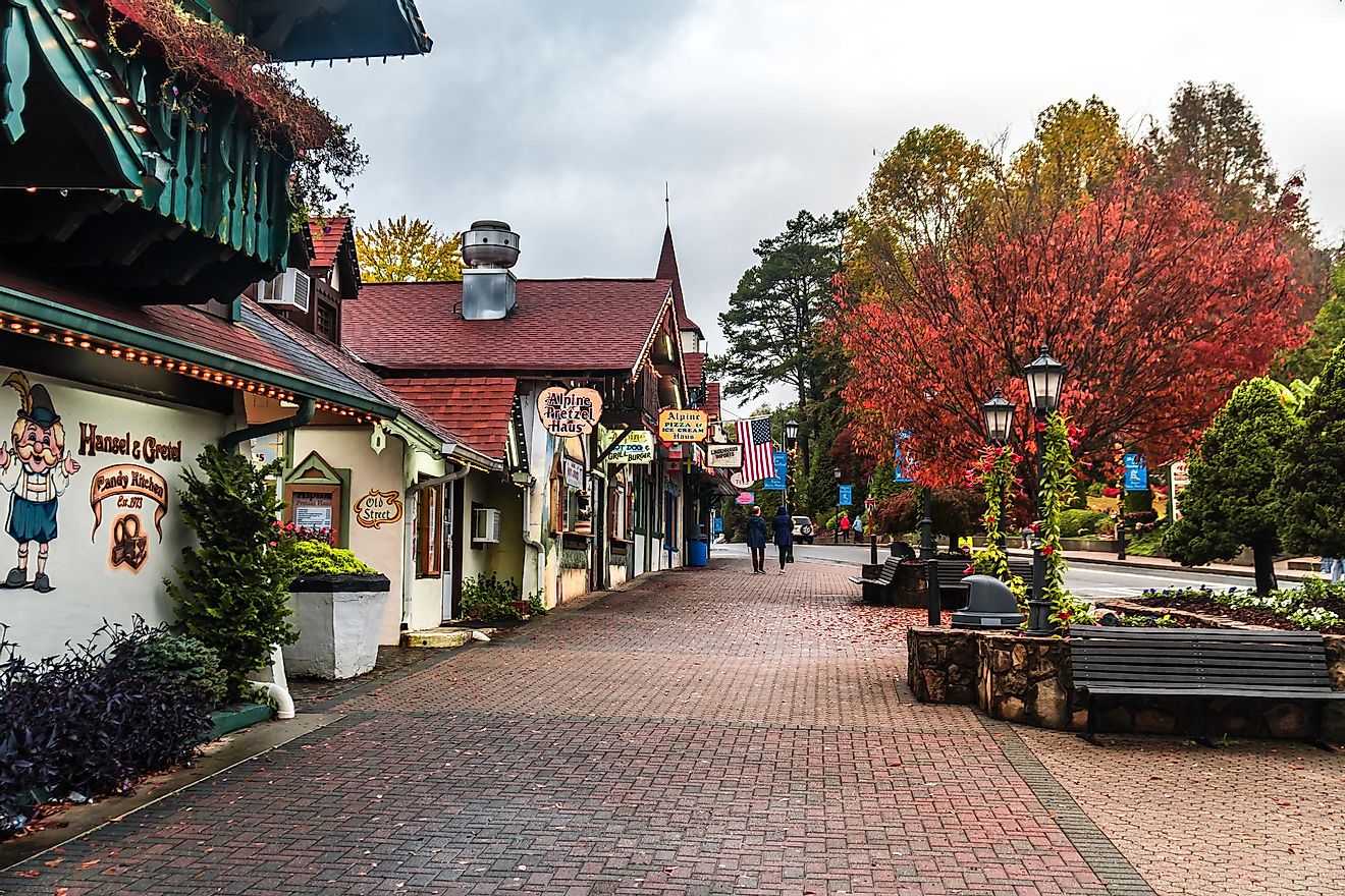 scenic views in the historic town of Helen, Georgia during the fall