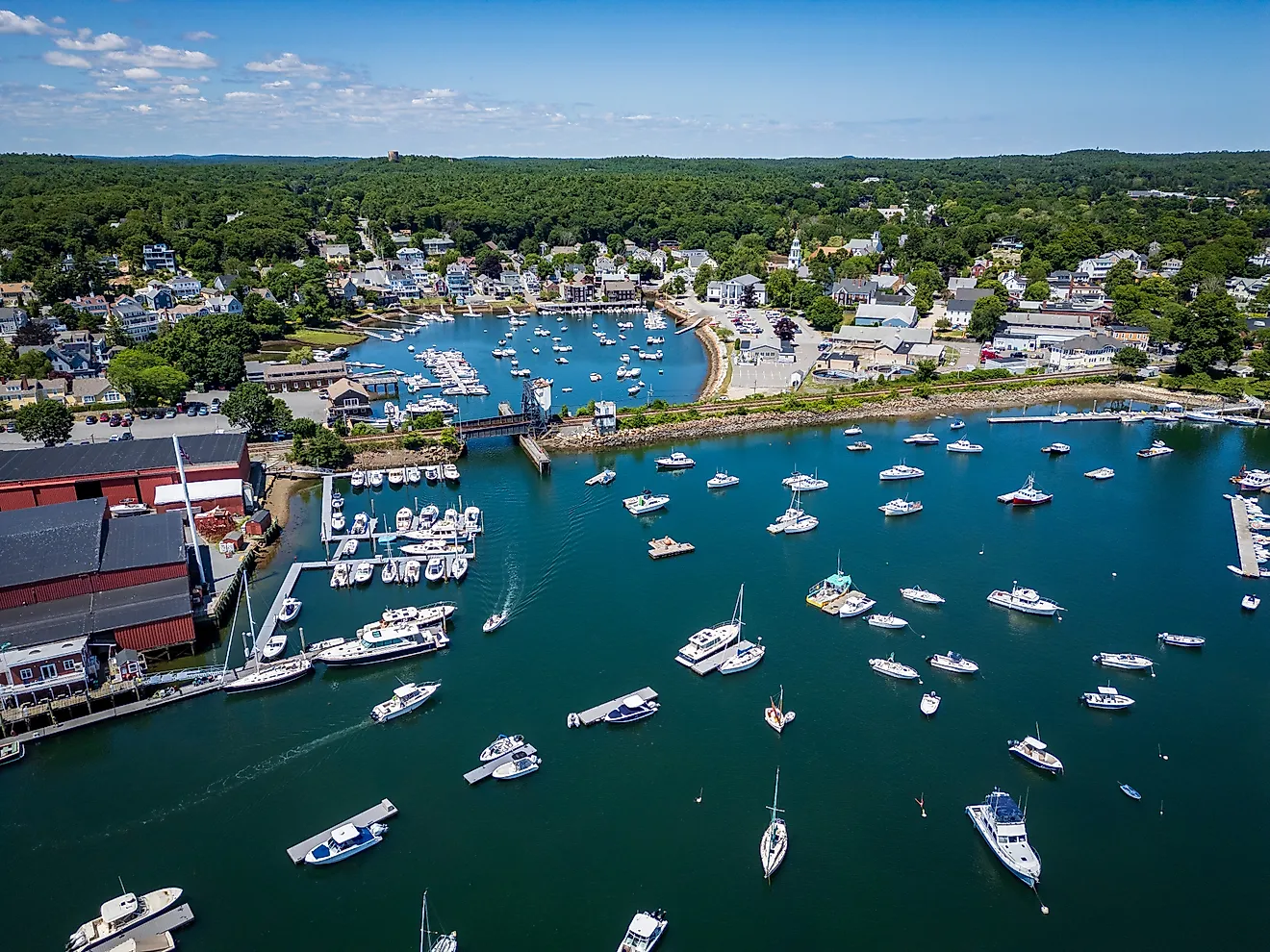 Aerial view of Manchester-by-the-Sea, Massachusetts.